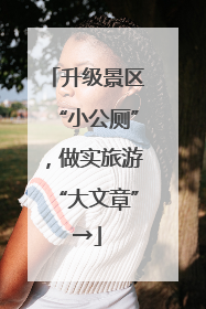 升级景区“小公厕”，做实旅游“大文章”→