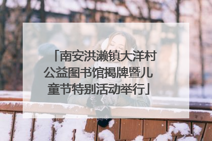南安洪濑镇大洋村公益图书馆揭牌暨儿童节特别活动举行