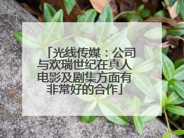 光线传媒：公司与欢瑞世纪在真人电影及剧集方面有非常好的合作