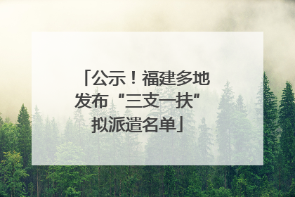 公示！福建多地发布“三支一扶”拟派遣名单