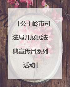 公主岭市司法局开展民法典宣传月系列活动