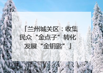 兰州城关区：收集民众“金点子”转化发展“金钥匙”