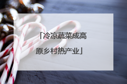 冷凉蔬菜成高原乡村热产业
