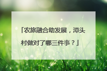 农旅融合助发展，潭头村做对了哪三件事？