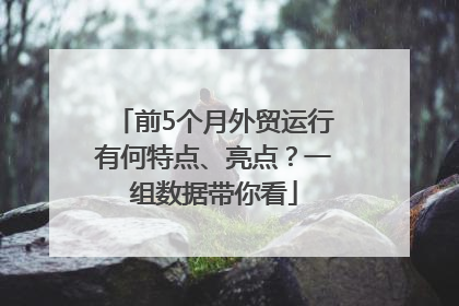 前5个月外贸运行有何特点、亮点？一组数据带你看