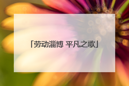 劳动淄博 平凡之歌