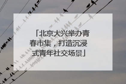 北京大兴举办青春市集，打造沉浸式青年社交场景
