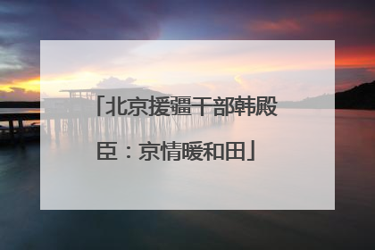 北京援疆干部韩殿臣：京情暖和田