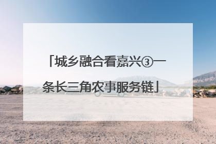 城乡融合看嘉兴③一条长三角农事服务链