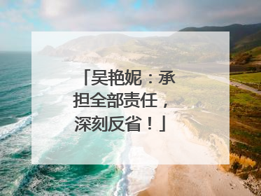 吴艳妮：承担全部责任，深刻反省！