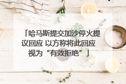哈马斯提交加沙停火提议回应 以方称将此回应视为“有效拒绝”