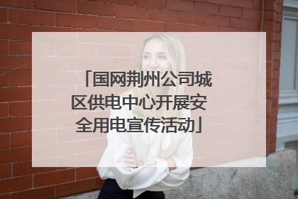 国网荆州公司城区供电中心开展安全用电宣传活动