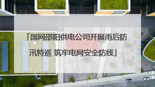 国网邵阳供电公司开展雨后防汛特巡 筑牢电网安全防线