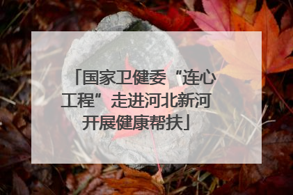 国家卫健委“连心工程”走进河北新河开展健康帮扶