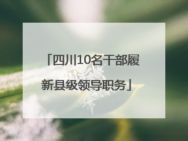 四川10名干部履新县级领导职务