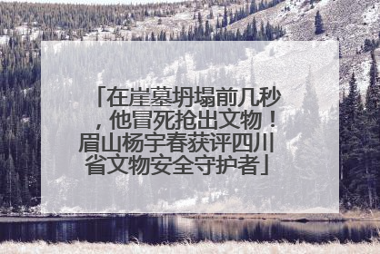 在崖墓坍塌前几秒，他冒死抢出文物！眉山杨宇春获评四川省文物安全守护者
