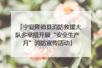 宁夏隆德县消防救援大队多举措开展“安全生产月”消防宣传活动