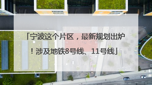 宁波这个片区，最新规划出炉！涉及地铁8号线、11号线