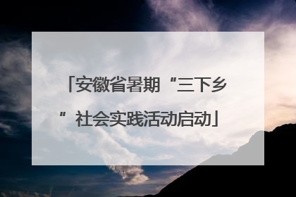 安徽省暑期“三下乡”社会实践活动启动