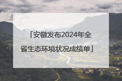安徽发布2024年全省生态环境状况成绩单
