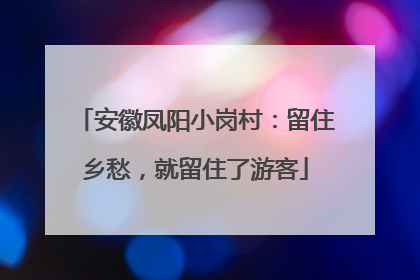 安徽凤阳小岗村：留住乡愁，就留住了游客