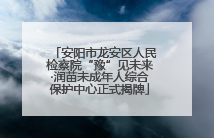 安阳市龙安区人民检察院“豫”见未来·润苗未成年人综合保护中心正式揭牌