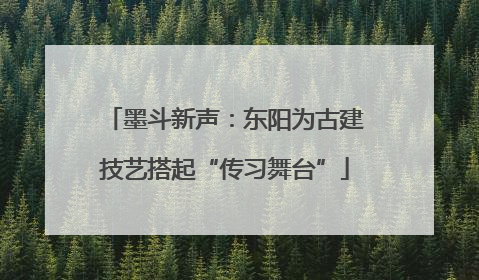 墨斗新声：东阳为古建技艺搭起“传习舞台”
