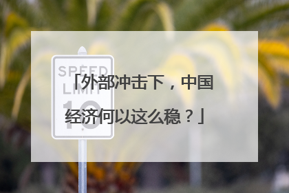 外部冲击下，中国经济何以这么稳？