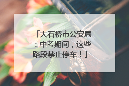 大石桥市公安局：中考期间，这些路段禁止停车！