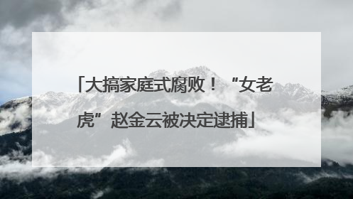 大搞家庭式腐败！“女老虎”赵金云被决定逮捕