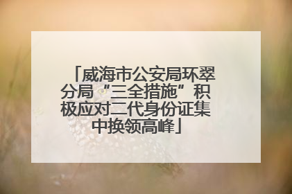 威海市公安局环翠分局“三全措施”积极应对二代身份证集中换领高峰