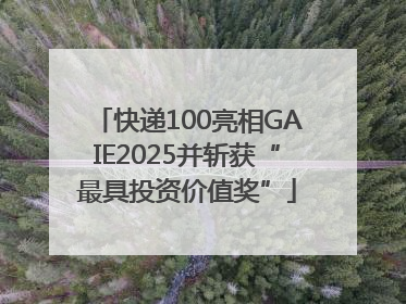 快递100亮相GAIE2025并斩获“最具投资价值奖”