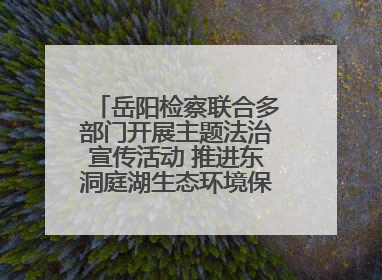 岳阳检察联合多部门开展主题法治宣传活动 推进东洞庭湖生态环境保护工作