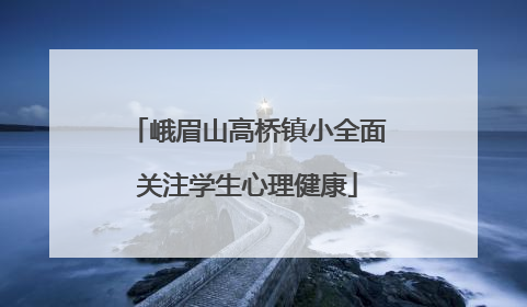 峨眉山高桥镇小全面关注学生心理健康