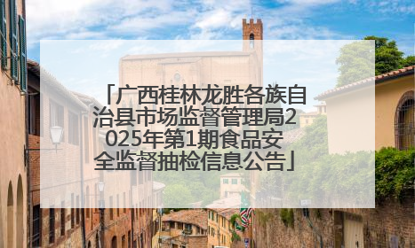 广西桂林龙胜各族自治县市场监督管理局2025年第1期食品安全监督抽检信息公告