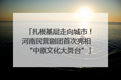 扎根基层走向城市！河南民营剧团首次亮相“中原文化大舞台”