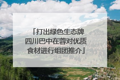 打出绿色生态牌 四川巴中在蓉对优质食材进行组团推介