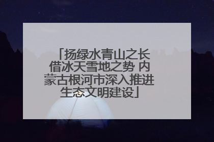 扬绿水青山之长 借冰天雪地之势 内蒙古根河市深入推进生态文明建设