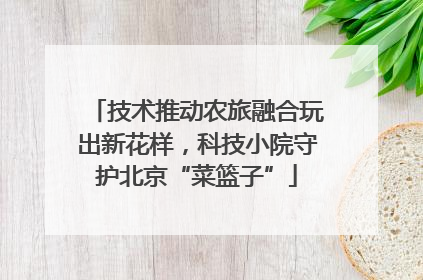 技术推动农旅融合玩出新花样，科技小院守护北京“菜篮子”