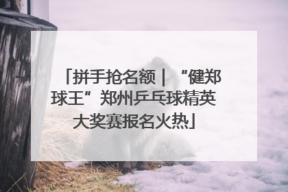 拼手抢名额｜“健郑球王”郑州乒乓球精英大奖赛报名火热