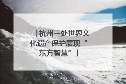 杭州三处世界文化遗产保护展现“东方智慧”