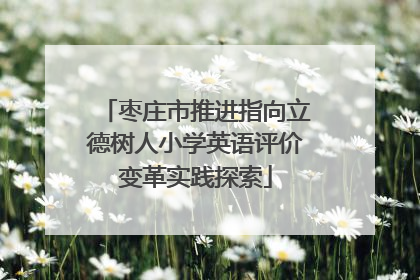 枣庄市推进指向立德树人小学英语评价变革实践探索