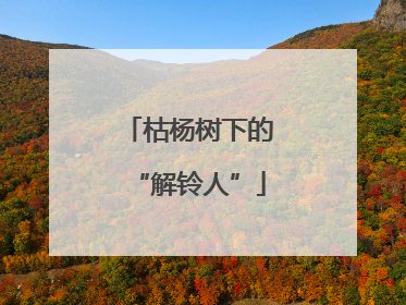 枯杨树下的“解铃人”