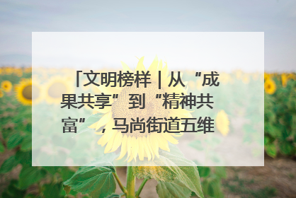 文明榜样｜从“成果共享”到“精神共富”，马尚街道五维聚力育文明