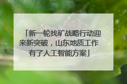 新一轮找矿战略行动迎来新突破，山东地质工作有了人工智能方案