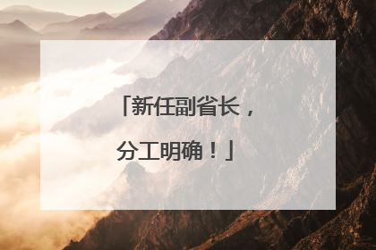 新任副省长，分工明确！