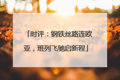 时评：钢铁丝路连欧亚，班列飞驰启新程