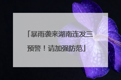 暴雨袭来湖南连发三预警！请加强防范