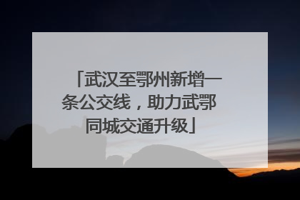 武汉至鄂州新增一条公交线，助力武鄂同城交通升级