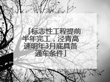 标志性工程提前半年完工，泾青高速明年3月底具备通车条件